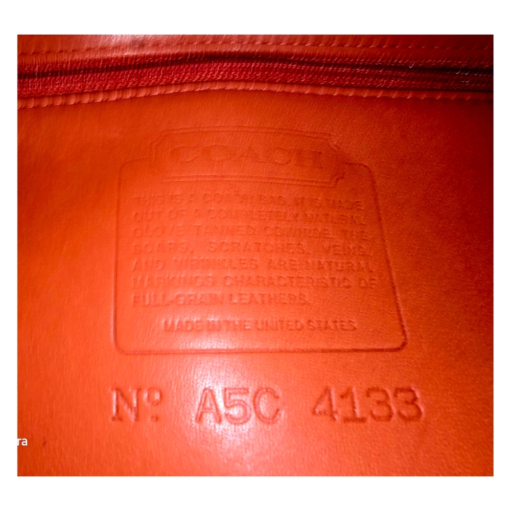 Coach Vintage 4133 Waverly Orangr Leather Tote Bag - Picture 6 of 8